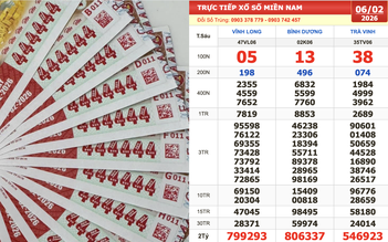 Xổ số miền Nam ngày 6 tháng 2: Truy tìm vé có dãy số đẹp 020304, 131313