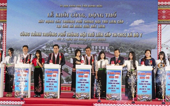 Khởi công 5 trường nội trú ở biên giới Quảng Ngãi, tổng vốn hơn 1.100 tỉ đồng