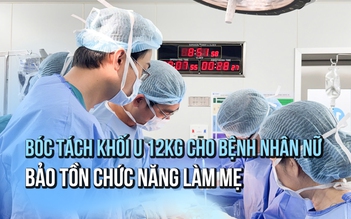 Bóc tách khối u xơ tử cung gần 12 kg, cứu cơ hội làm mẹ cho bệnh nhân 25 tuổi