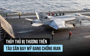 Thủy thủ bị thương trên tàu sân bay Mỹ, ông Trump nói '101 tên lửa Iran' bị bắn hạ