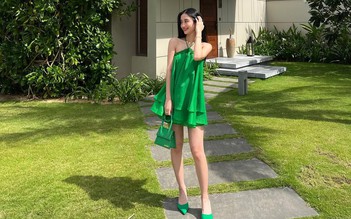 Diện trang phục xanh lá tạo sự nổi bật cho nàng sành điệu
