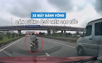 Nam thanh niên 'đầu trần', lái xe máy lạng lách đánh võng trên cao tốc