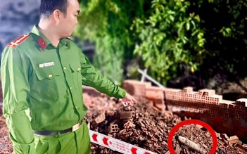 Đào đất xây hàng rào, phát hiện đầu đạn pháo 105 ly còn nguyên