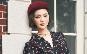 Váy hoa nhí tay phồng, kiểu váy họa tiết đẹp nhất mùa