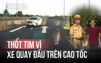 Tài xế quay đầu xe, đi ngược chiều cực kỳ nguy hiểm trên cao tốc