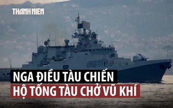 Chiến hạm Nga hộ tống tàu bị phương Tây cấm vận qua eo biển Anh