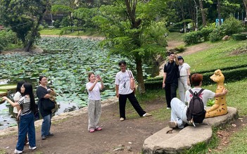 ‘Ếch ngồi thiền’ Thảo Cầm Viên bỗng dưng ‘hot rần rần’, nhiều người xếp hàng để check-in