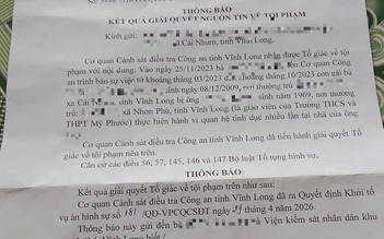 Khởi tố vụ án giao cấu có liên quan thầy giáo dạy toán ở Vĩnh Long