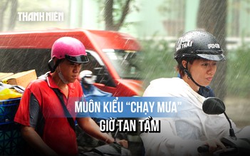 Không đỡ nổi cơn mưa chiều, người dân TP.HCM hết chạy mưa đến trốn mưa
