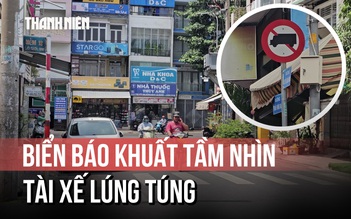 Biển báo khuất tầm nhìn, tài xế lúng túng giữa ngã tư