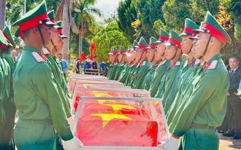 Truy điệu, an táng 18 hài cốt liệt sĩ hy sinh tại Campuchia