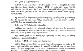 Hơn 500 sản phẩm mỹ phẩm bị yêu cầu thu hồi trong gần 3 tuần qua