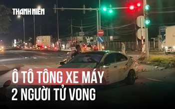 Vĩnh Long: Ô tô tông xe máy chờ đèn đỏ, 2 người tử vong