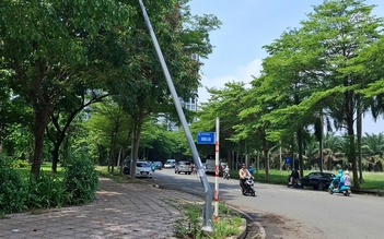 Trụ đèn bị nghiêng