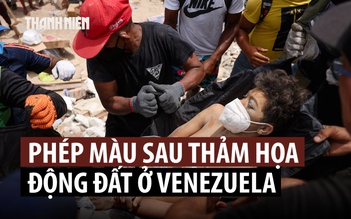 Cha và con, bé sơ sinh cùng mẹ được cứu sau khi bị động đất chôn vùi ở Venezuela
