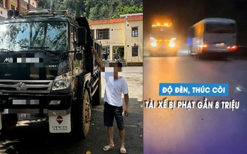 Tài xế xe tải bị phạt nặng vì thúc còi inh ỏi, độ đèn gây chói mắt
