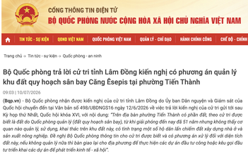 Cử tri phản ánh đất quy hoạch sân bay bỏ hoang 51 năm, Bộ Quốc phòng nói gì?