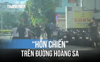 Náo loạn nhóm người đánh nhau trên đường, nghi do mâu thuẫn