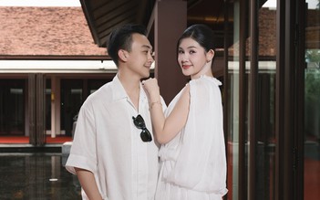 Vợ chồng Lê Âu Ngân Anh tình tứ trong sự kiện thời trang
