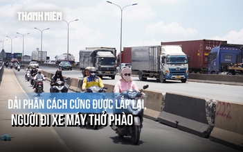 Chở con qua cầu Phú Mỹ, người mẹ nói gì khi dải phân cách cứng được lắp lại?