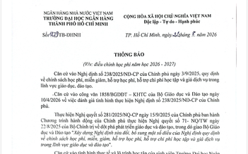 Trường ĐH Ngân hàng TP.HCM chính thức dừng thu học phí quá hạn nợ chuẩn đầu ra