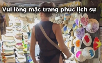Nữ du khách nước ngoài mặc đồ xuyên thấu được mời rời chùa Cầu