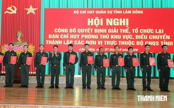 Bộ Chỉ huy quân sự tỉnh Lâm Đồng thành lập 3 đơn vị mới