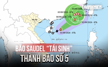Bão Saudel 'tái sinh' trên Biển Đông, trở thành cơn bão số 5