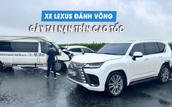 Xe Lexus lạng lách, chặn đường ô tô khác trên cao tốc gây tai nạn liên hoàn
