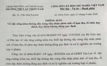 Một trường THCS ở Gia Lai mở đường dây nóng phản ánh về lạm thu, dạy thêm