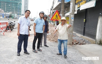Nâng nền quốc lộ 13 khiến nhà dân thấp hơn mặt đường: Chính quyền xuống khảo sát