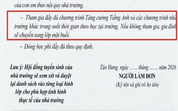 Yêu cầu phụ huynh cam kết theo học chương trình nhà trường, hiệu trưởng nói gì?