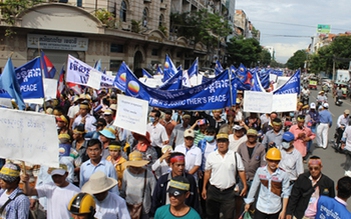 Cận cảnh cuộc biểu tình ở Campuchia