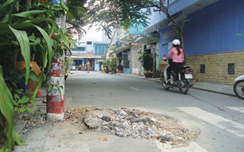 Dời trụ điện, quên san lấp