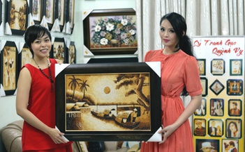 Lại Hương Thảo mang tranh gạo Việt đến Miss World 2013