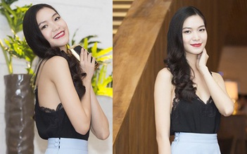 Hoa hậu Thùy Dung diện áo mỏng tang như áo ngủ đi xem thời trang