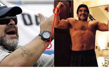 Maradona bất ngờ khoe cơ bắp