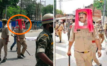 Cảnh sát Ấn Độ đội ghế nhựa đi dẹp biểu tình