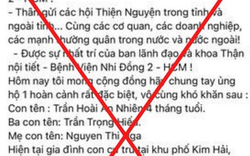 Cảnh giác với thông tin sai sự thật để kêu gọi từ thiện