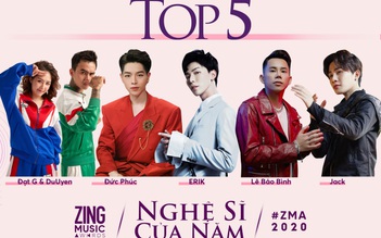 Jack cạnh tranh cùng Đức Phúc, Erik giải 'Nghệ sĩ của năm' Zing Music Awards 2020