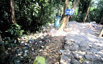 Di tích chùa Non - núi Thần Đinh ngập rác thải
