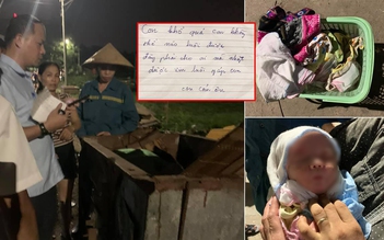 Bé gái khoảng 10 ngày tuổi bị bỏ rơi trong thùng rác kèm lá thư 'cầu cứu'
