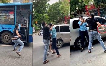 Phụ xe buýt bị tài xế ô tô kề dao vào cổ giữa phố Hà Nội