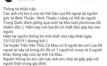 'Ăn sò lụa đỏ một người tử vong' là thông tin thất thiệt