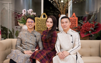 Hoa hậu Hương Giang mừng NTK Adrian Anh Tuấn khai trương cửa hàng mới tại Hà Nội