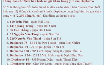 Khẩu trang bình ổn giá: Tại Đà Nẵng, mua ở đâu?