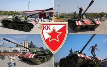 CĐV CLB Red Star Belgrade dùng xe tăng hù doạ đối phương