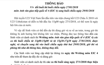 Trường ĐH dời lịch thi để sinh viên xem trận chung kết U.23 Việt Nam