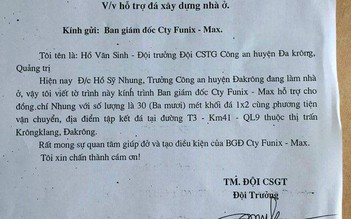 Đội trưởng CSGT 'tự ý' ra văn bản xin đá giúp Thủ trưởng làm nhà?