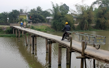 Liều mình qua sông trên cây cầu cũ nát